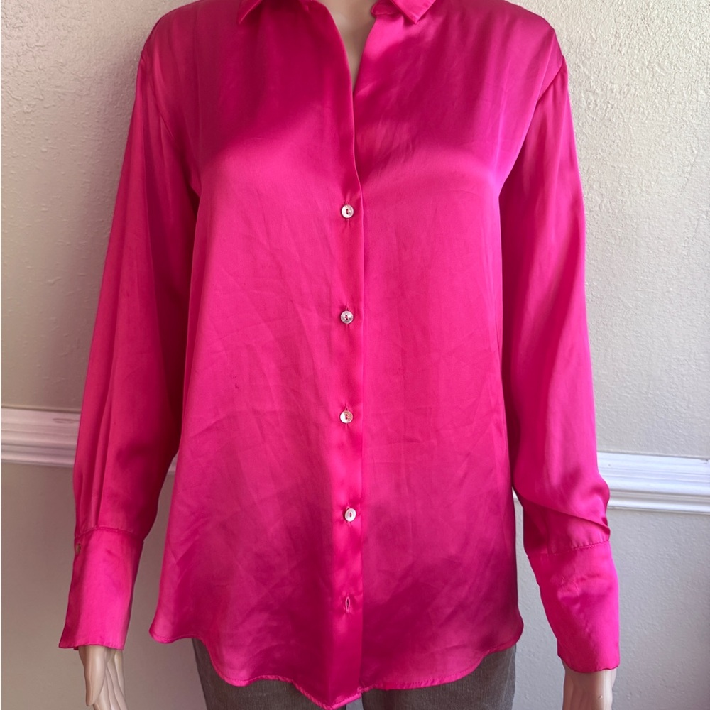 Zara Women's Pink Satin Blouse. XS used